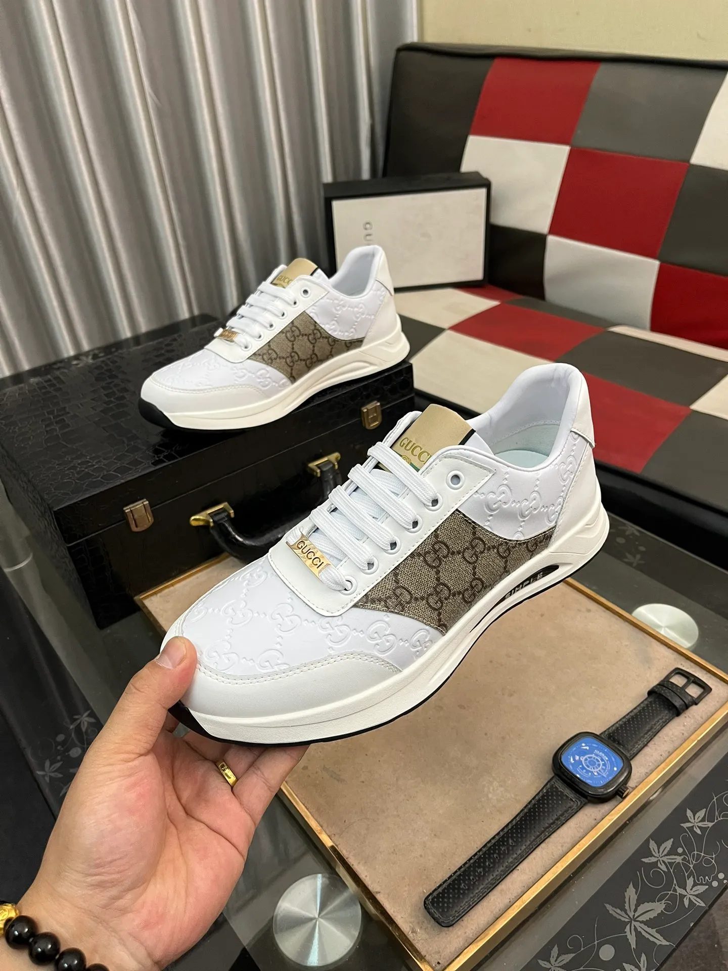 Men's Men's Shoes 💰420 ⌚️⌚️[GUCCI] Gucci men's casual shoes are absolutely popular 🔥The ultimate matching item for trendy men! Irresistible charm of super texture, the main recommendation, the upper is made of high-quality cowhide + breathable fabric, sheepskin feet, wear-resistant rubber sole, noble and elegant! Extremely comfortable🎁🎁You can be as handsome as you want💪 Size: 38-44!